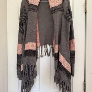 BKE (Buckle) Cardigan Sweater with Fringe Size S